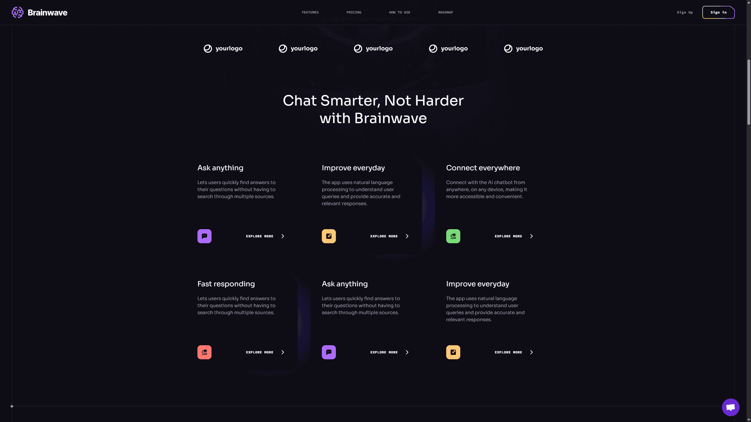 Brainwave features section