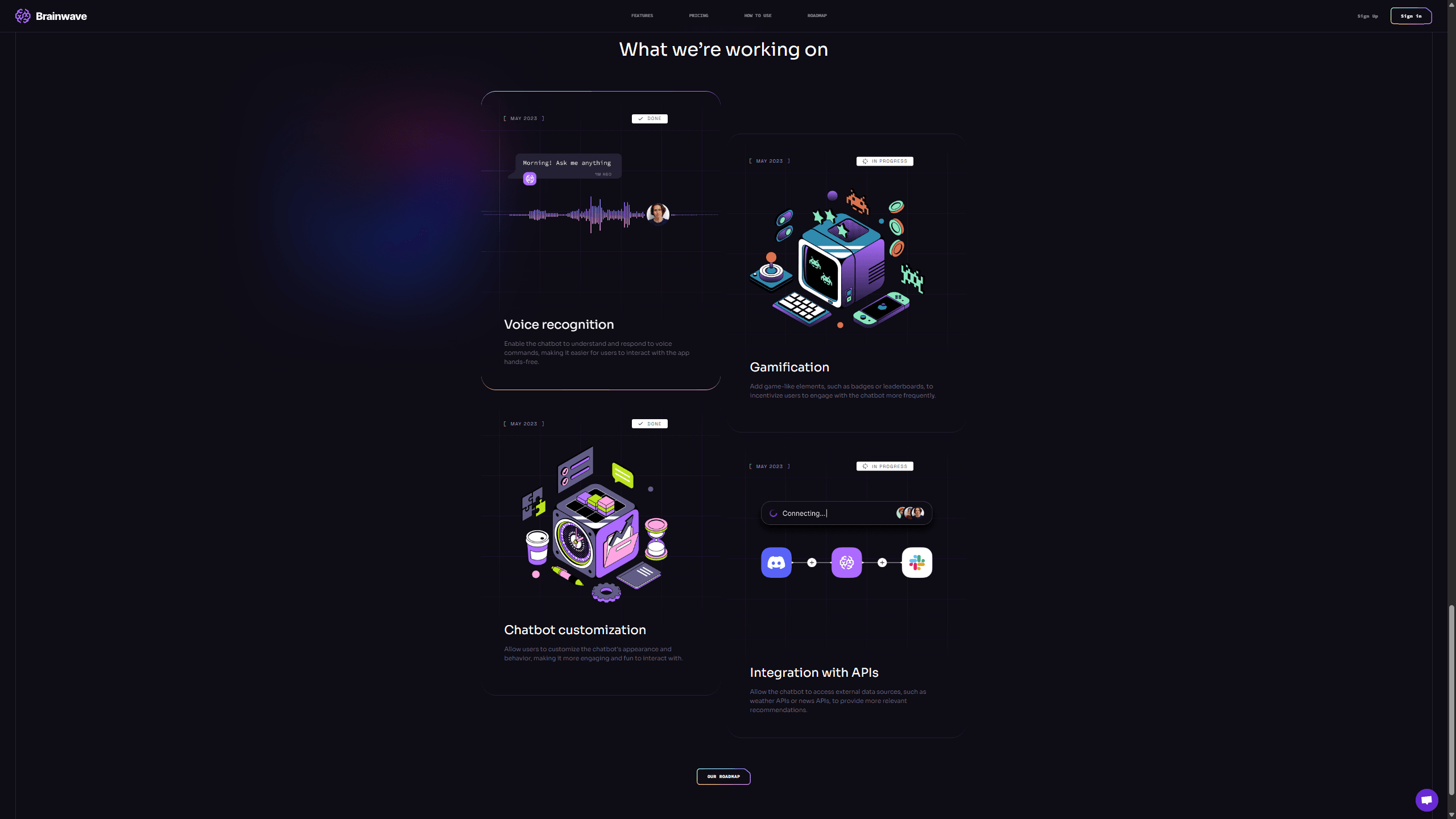 Brainwave testimonials section