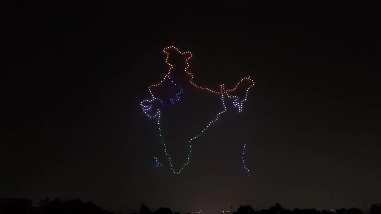 Drone show over the grand finale