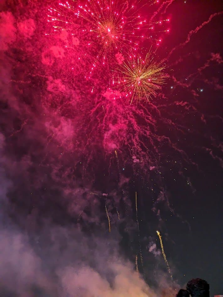 Fireworks over the venue
