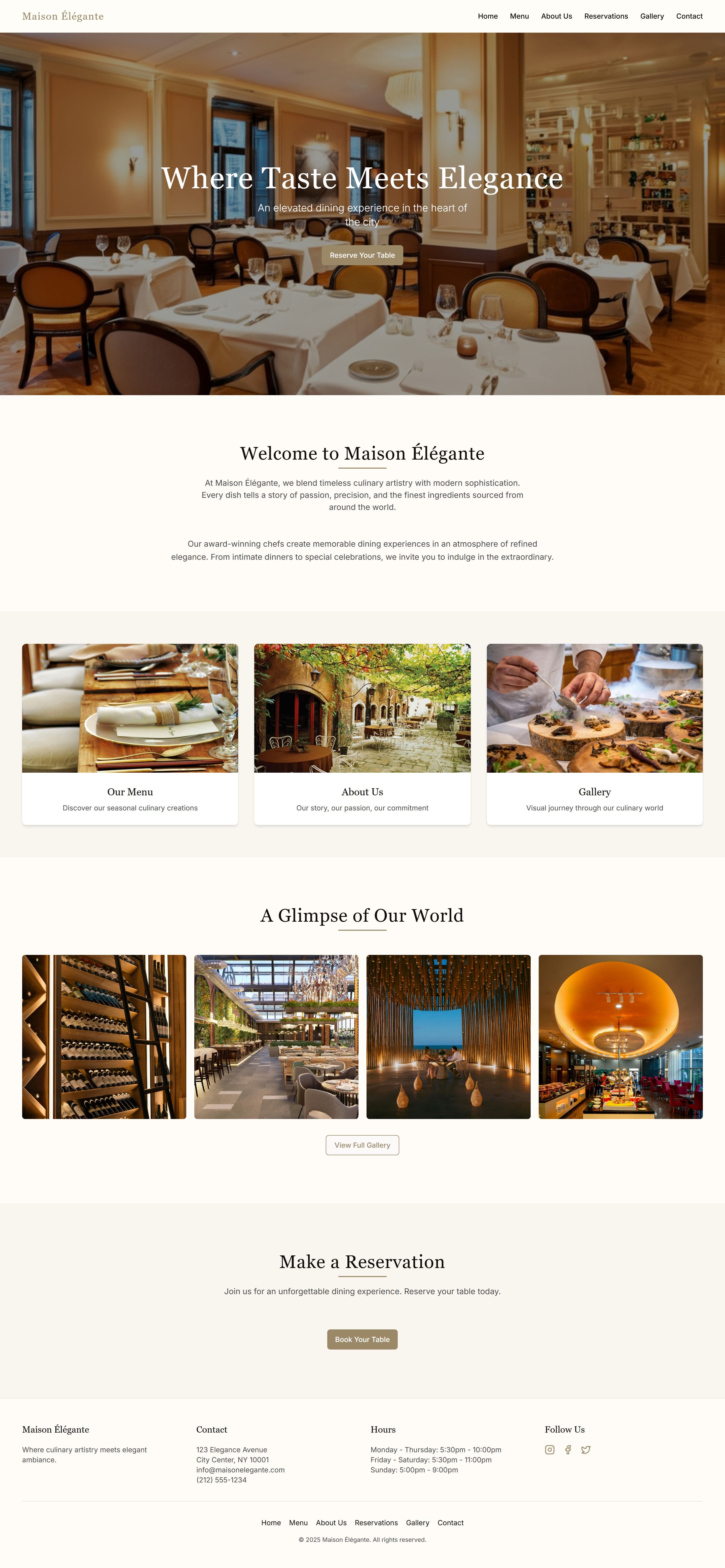 Maison Elegante landing page